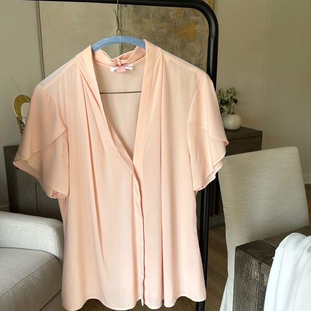 Calvin Klein Pink Blouse (size large and recently dry cleaned)